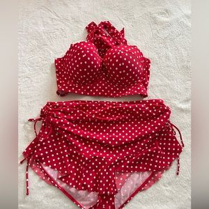 Torrid Red and White Polka Dot Bikini